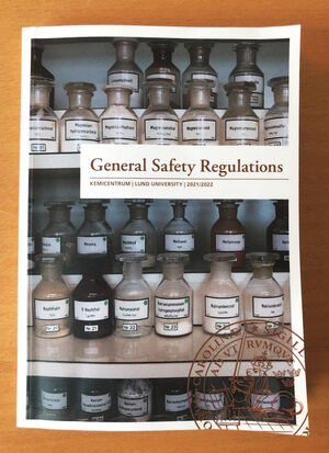 General safety regulations printed. Photo. 